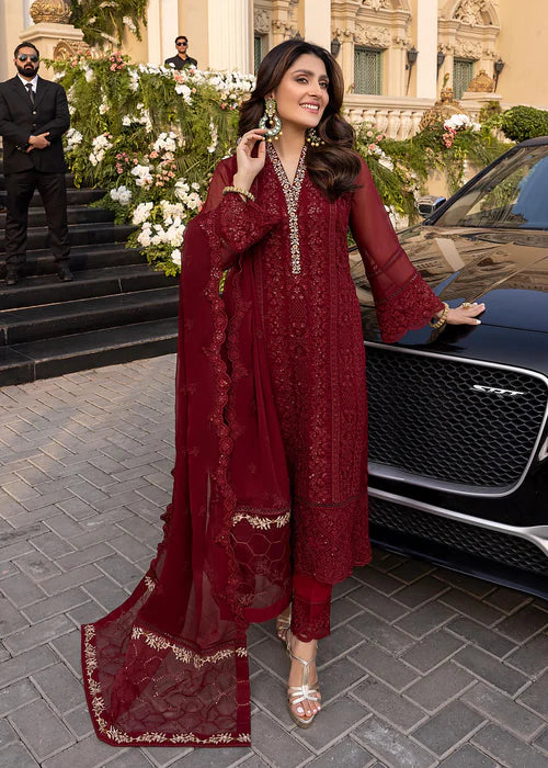 AZURE CHIFFON Stylish Fancy 3-Pc Suit