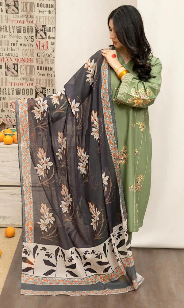 URGE Dhanak Embroidered 3-Pc Suit
