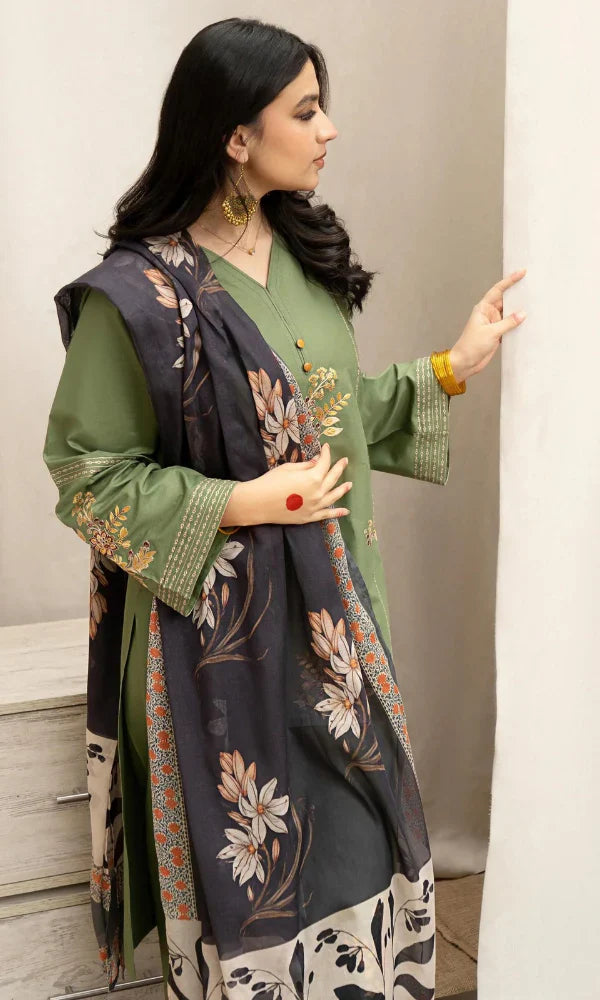URGE Dhanak Embroidered 3-Pc Suit