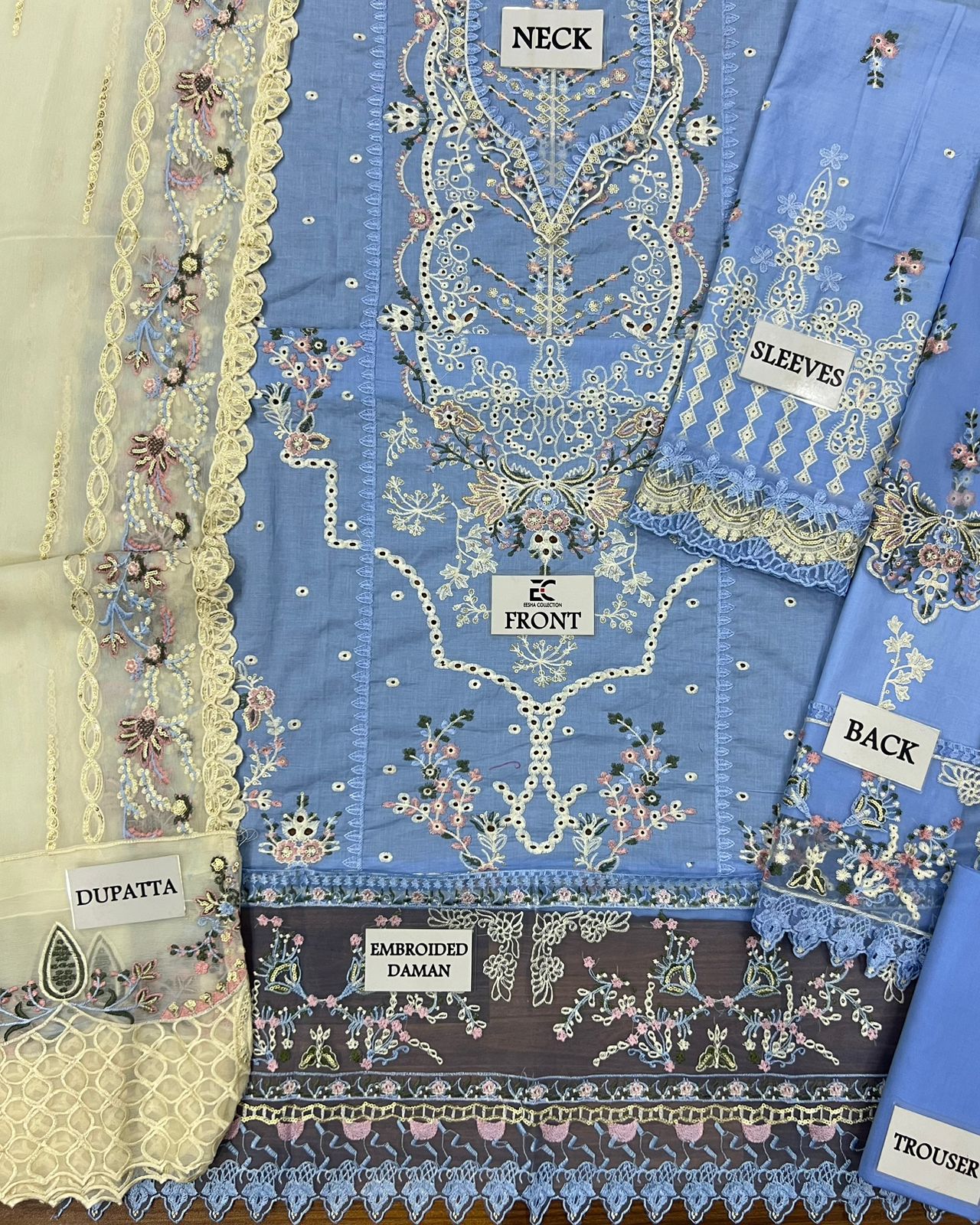 FIRUZE-QALAMKAR SAHIL KINARE LAWN- 3-Pcs