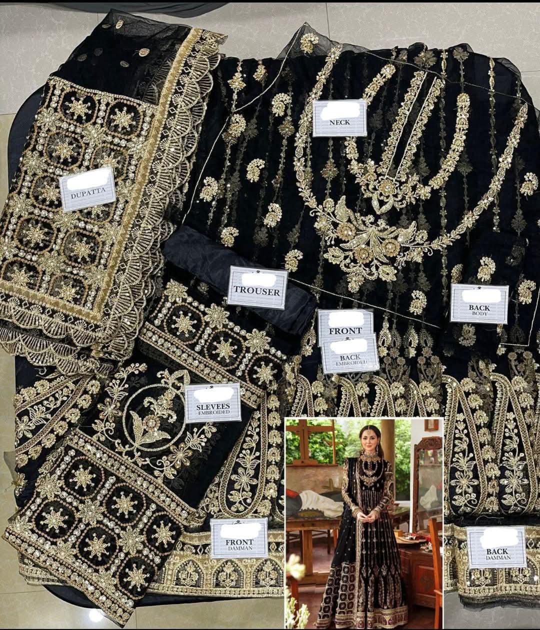 AFROZEH Net Wedding Luxury 3-Pcs