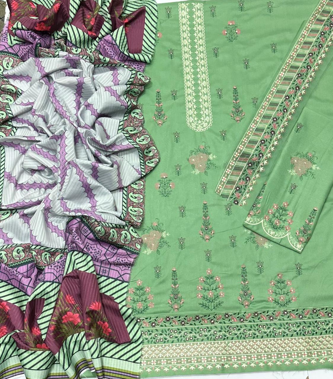 COCO By ZARA SHAHJAHAN Embroidered Dhanak 3-Pcs