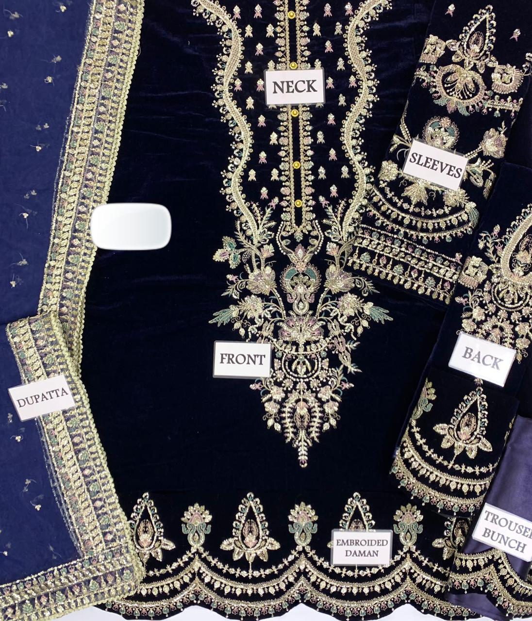 JAZMIN BY ZIMMIL Luxury Velvet 3-Pc Suit