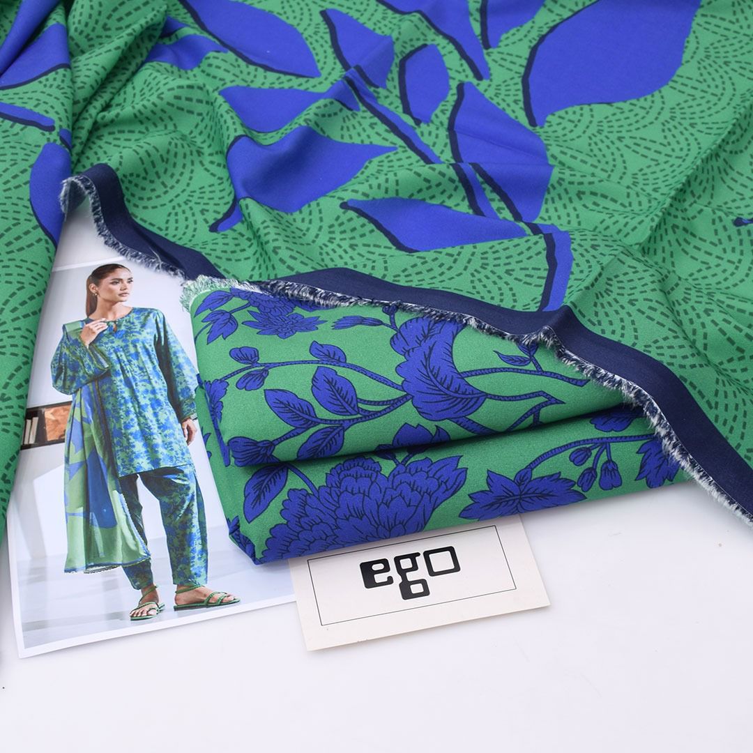 EGO Viscose Digital Printed 3-Pc Suit