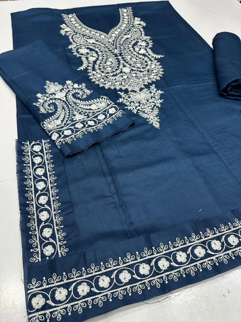 MARIA.B Luxury Embroidered Dhanak 3-Pcs