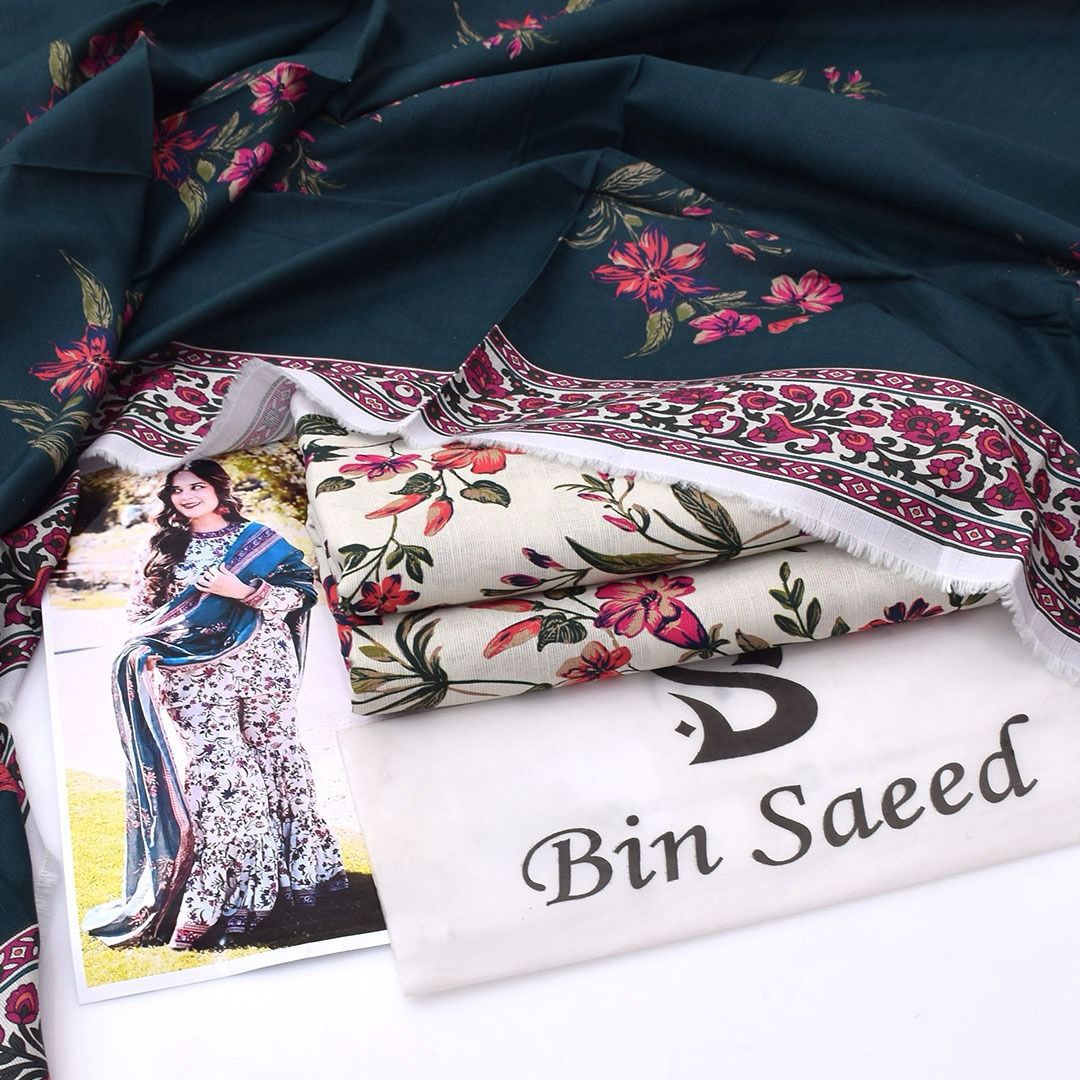 BIN SAEED Stylish Digital Khaddar 3-Pc Suit