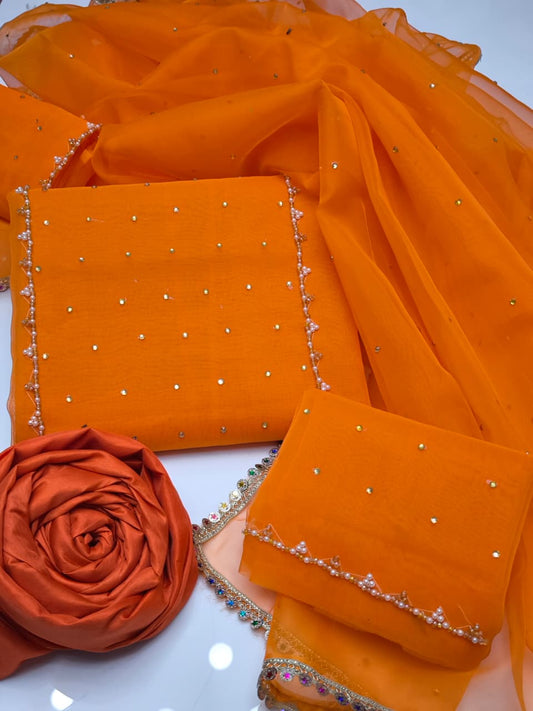 LULU SAR Organza Fancy Wear 3-Pc Sit