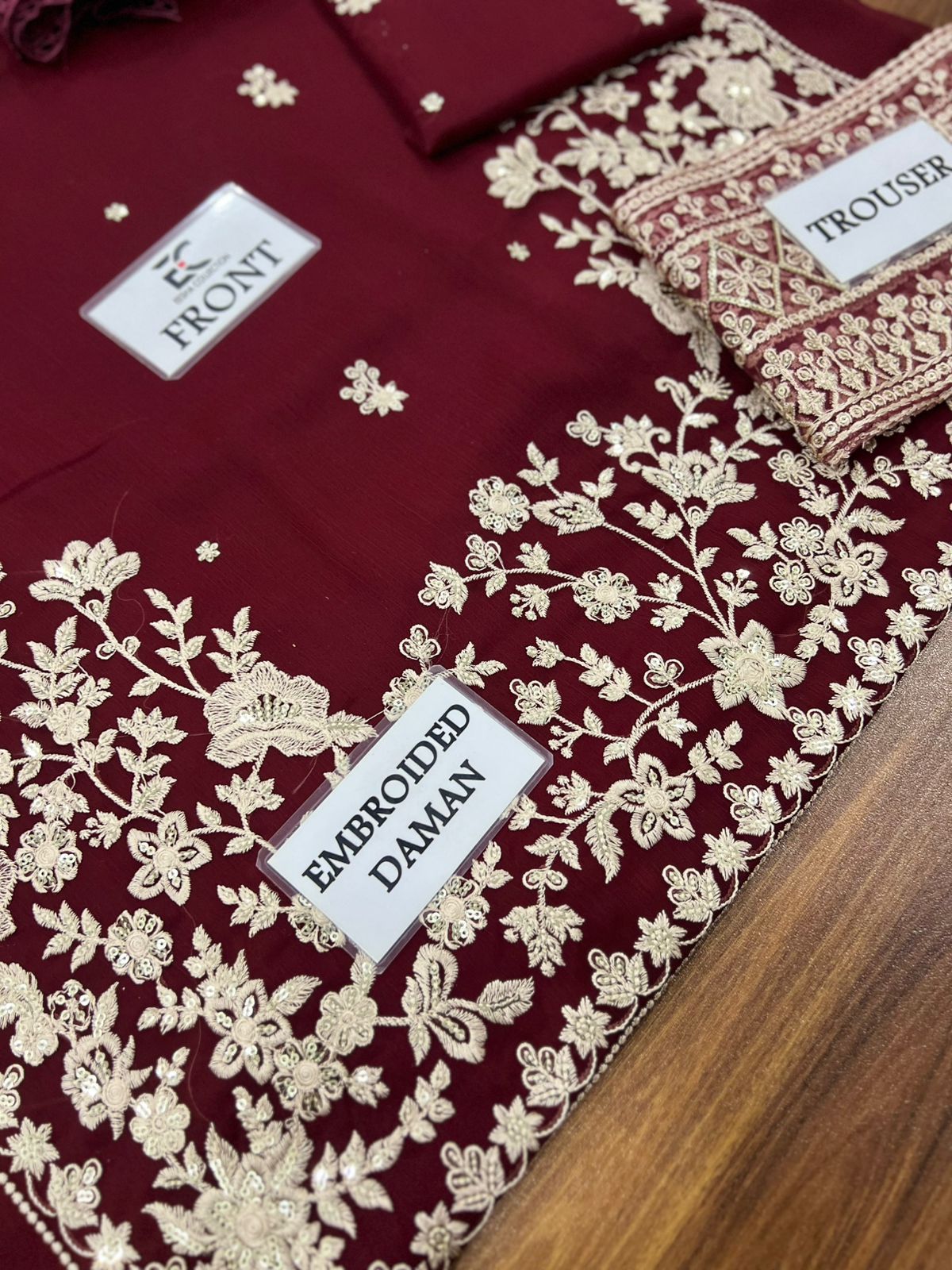 AZURE Chiffon Heavy Embroidered 3-Pcs