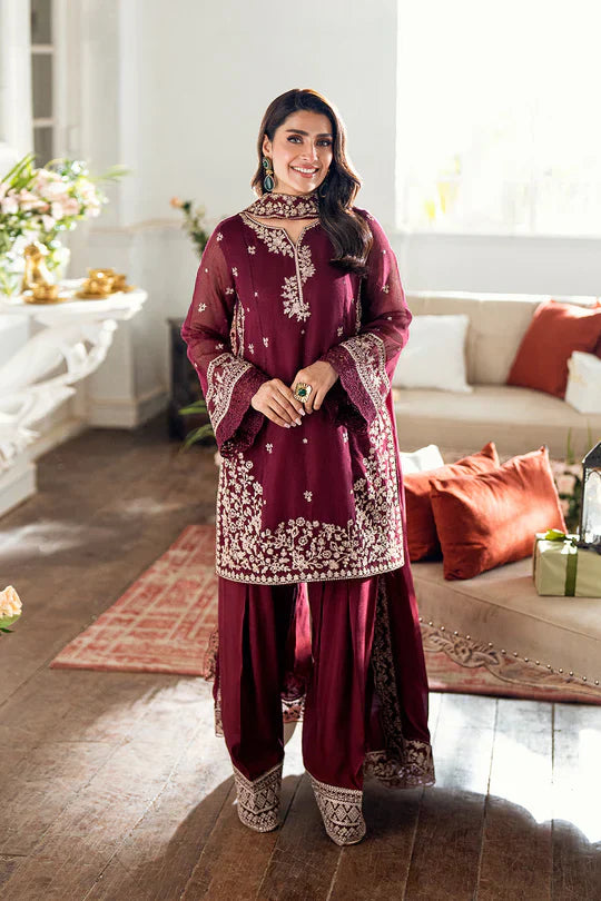 AZURE Chiffon Heavy Embroidered 3-Pcs