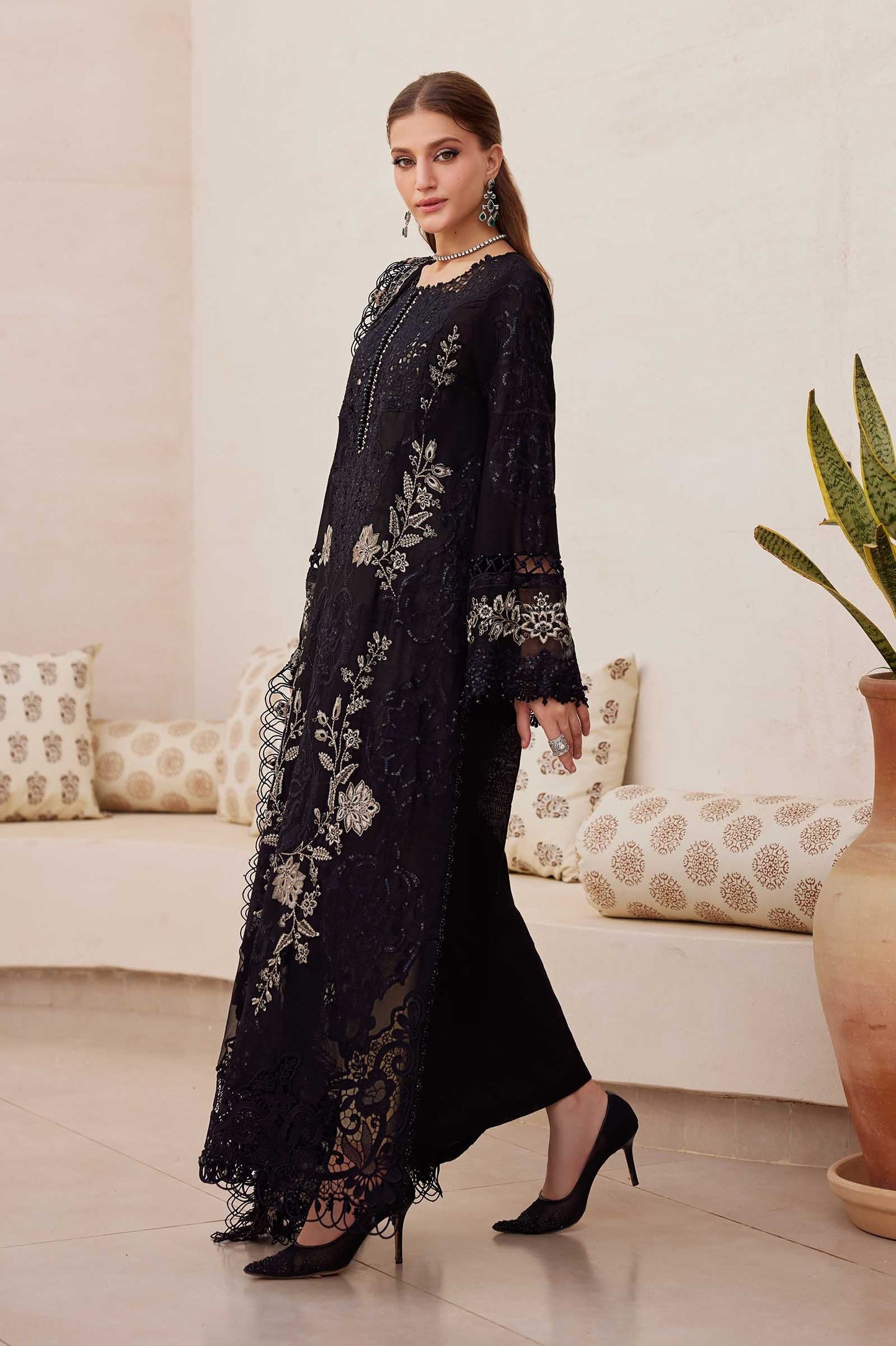 MARIA.B Luxury Embroidered Dhanak 3-Pcs