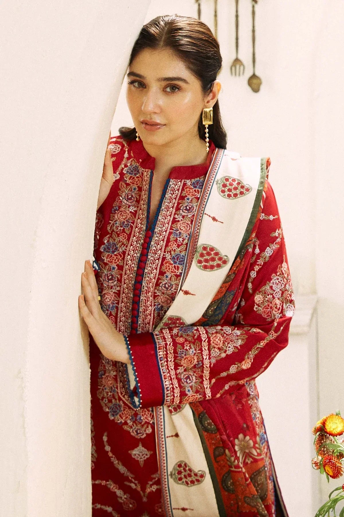 ZARA SHSHJAHAN Dhanak Embroidered 3-Pcs