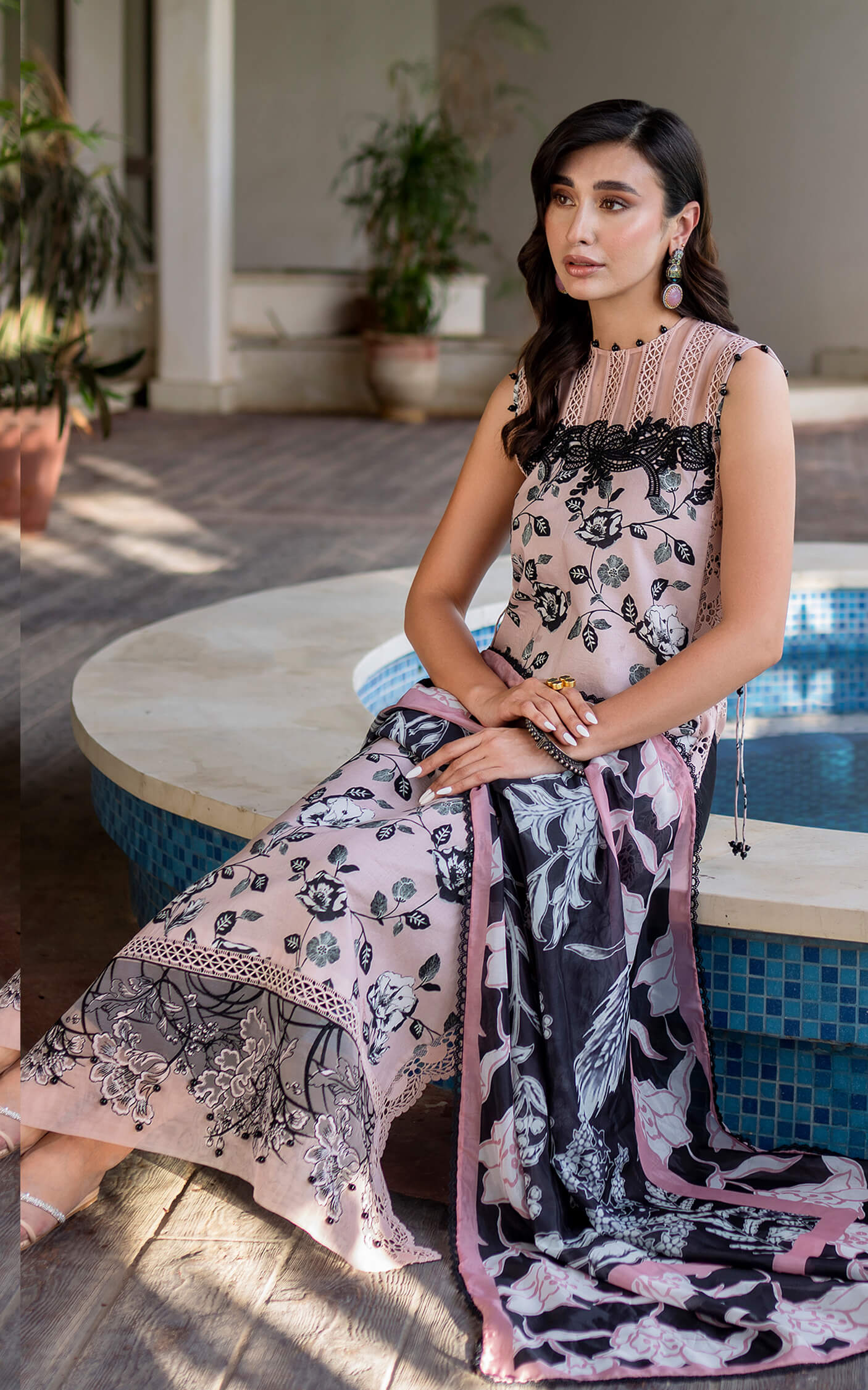 ASIFA NABEEL Dhanak Embroidered 3-Pc Suit