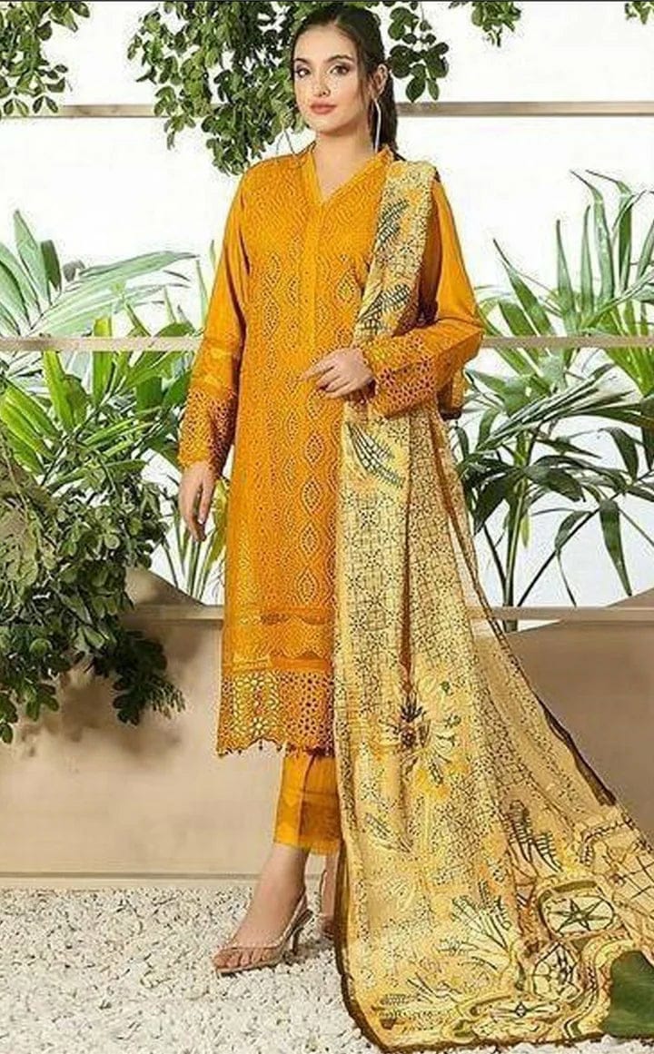 Export Quality Lawn 3-Pcs Unstitched Suit