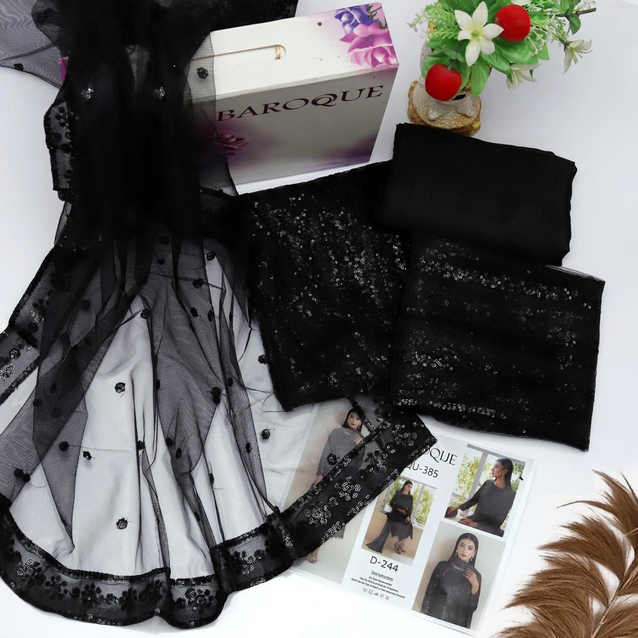 BAROQUE Luxury Party Wear 3-Pcs