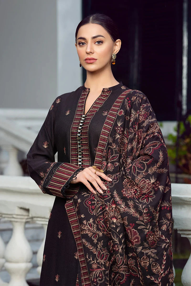 BAREEZE Luxury Embroidered Dhanak 3-Pcs