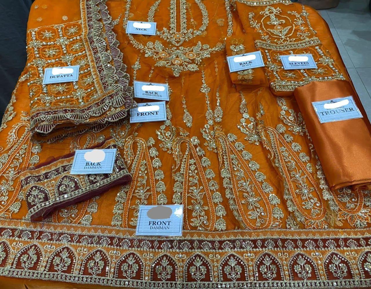 AFROZEH Net Wedding Luxury 3-Pcs