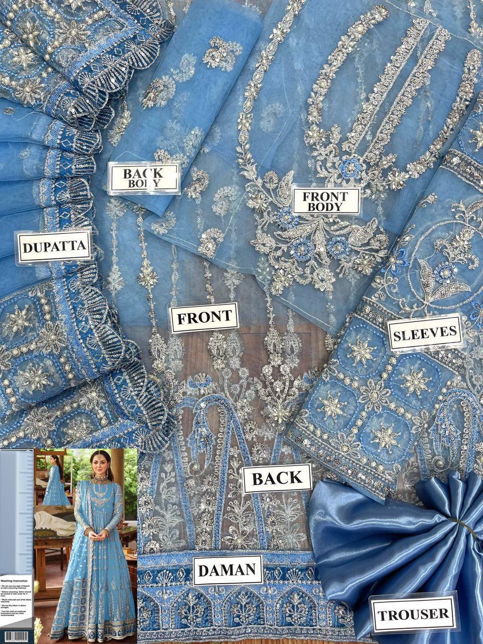 AFROZEH Net Wedding Luxury 3-Pcs