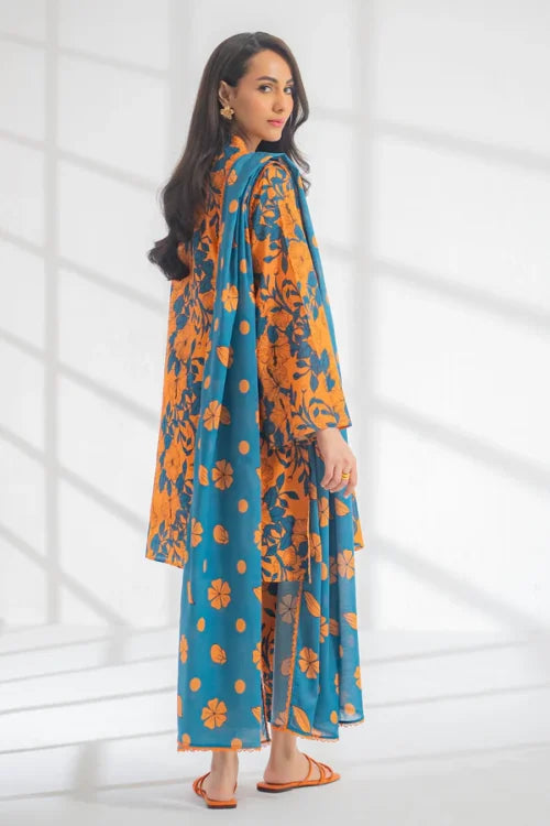 EGO Viscose Digital Printed 3-Pc Suit