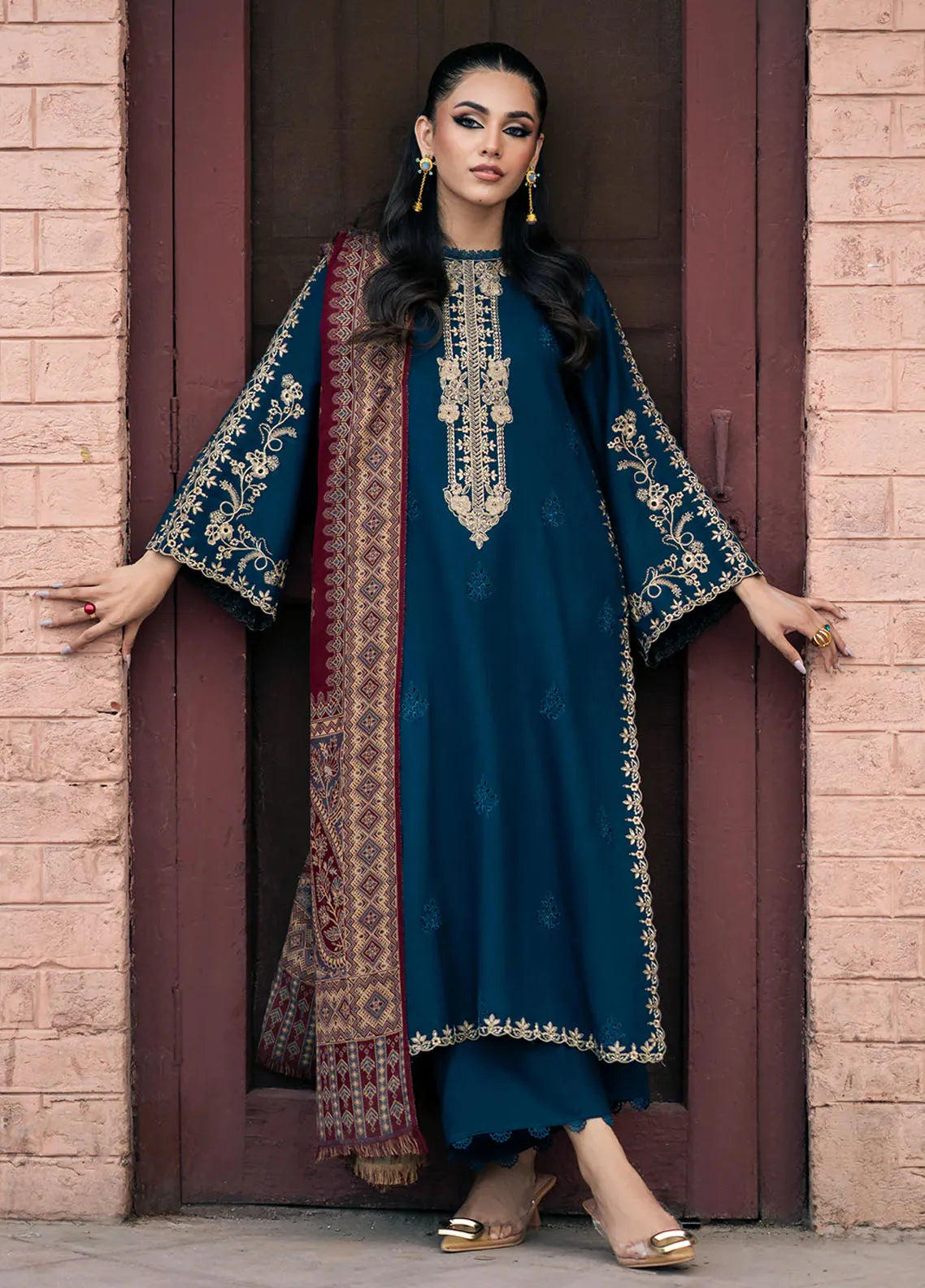 JAZMINE Dhanak Embroidered 3-Pc Suit