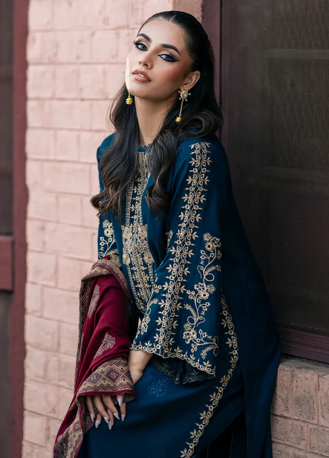 JAZMINE Dhanak Embroidered 3-Pc Suit