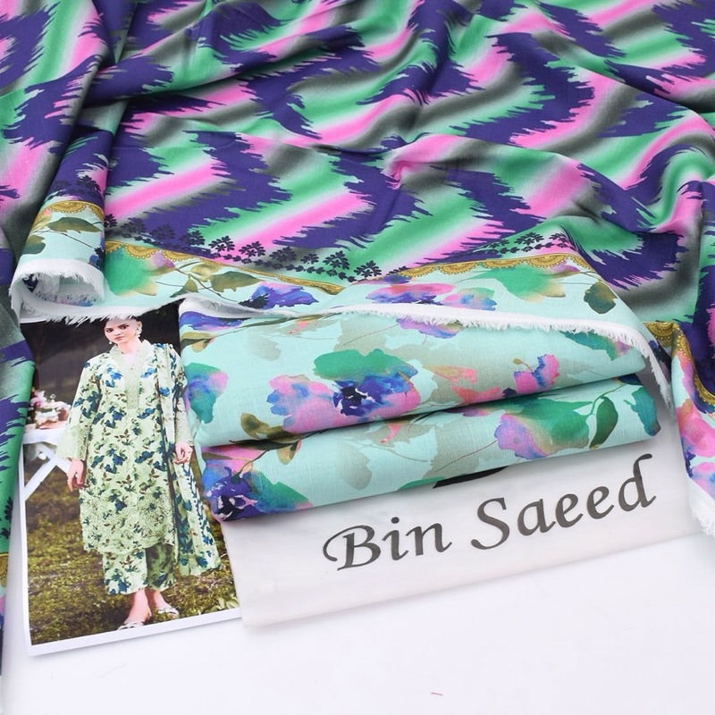 BIN SAEED Stylish Digital Khaddar 3-Pc Suit