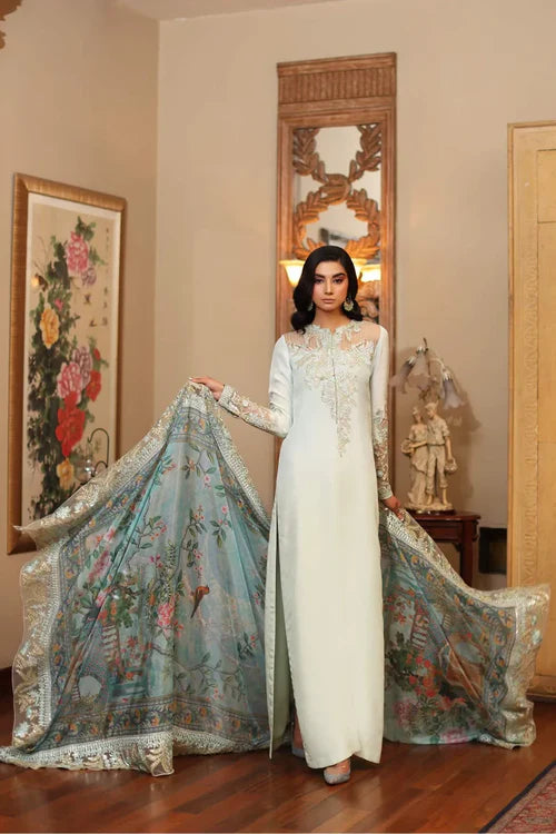 AZURE LUXURIOUS SILK Fancy 3-Pcs