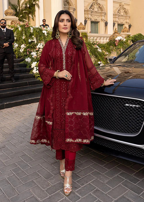 AZURE CHIFFON Stylish Fancy 3-Pc Suit