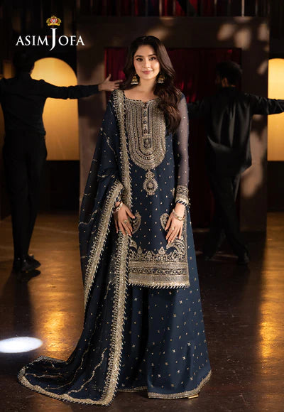 ASIM JOFA Full Embroidered Wedding -Pcs