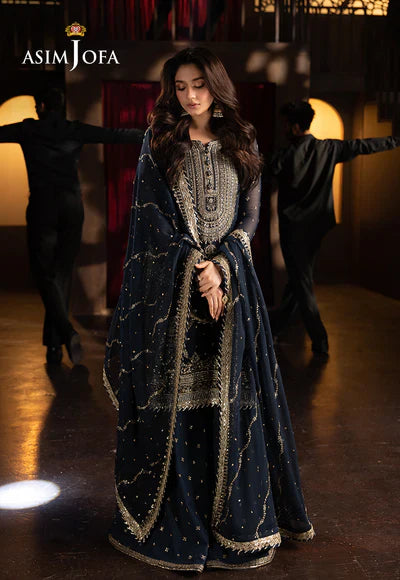 ASIM JOFA Full Embroidered Wedding -Pcs