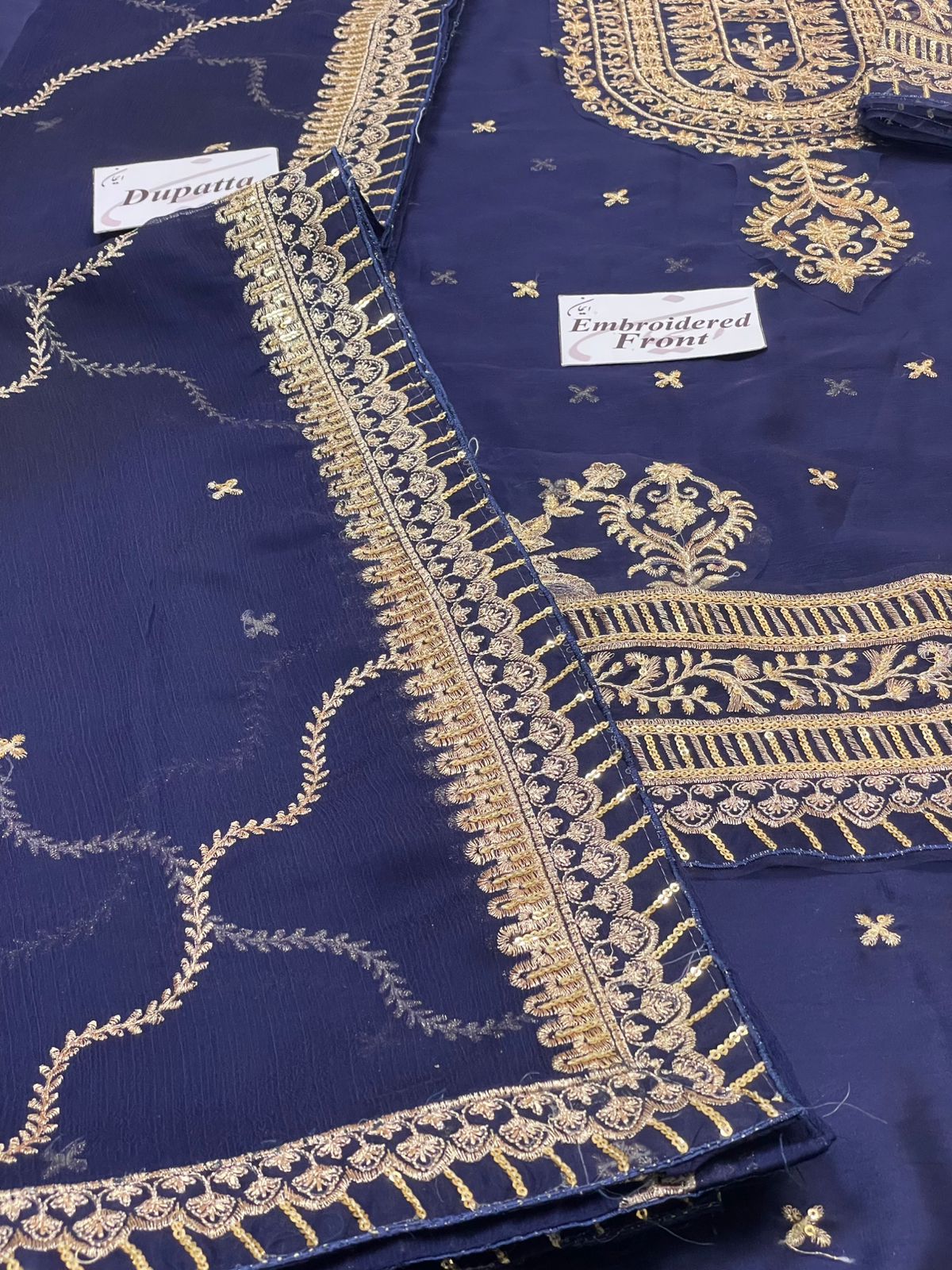 ASIM JOFA Full Embroidered Wedding -Pcs