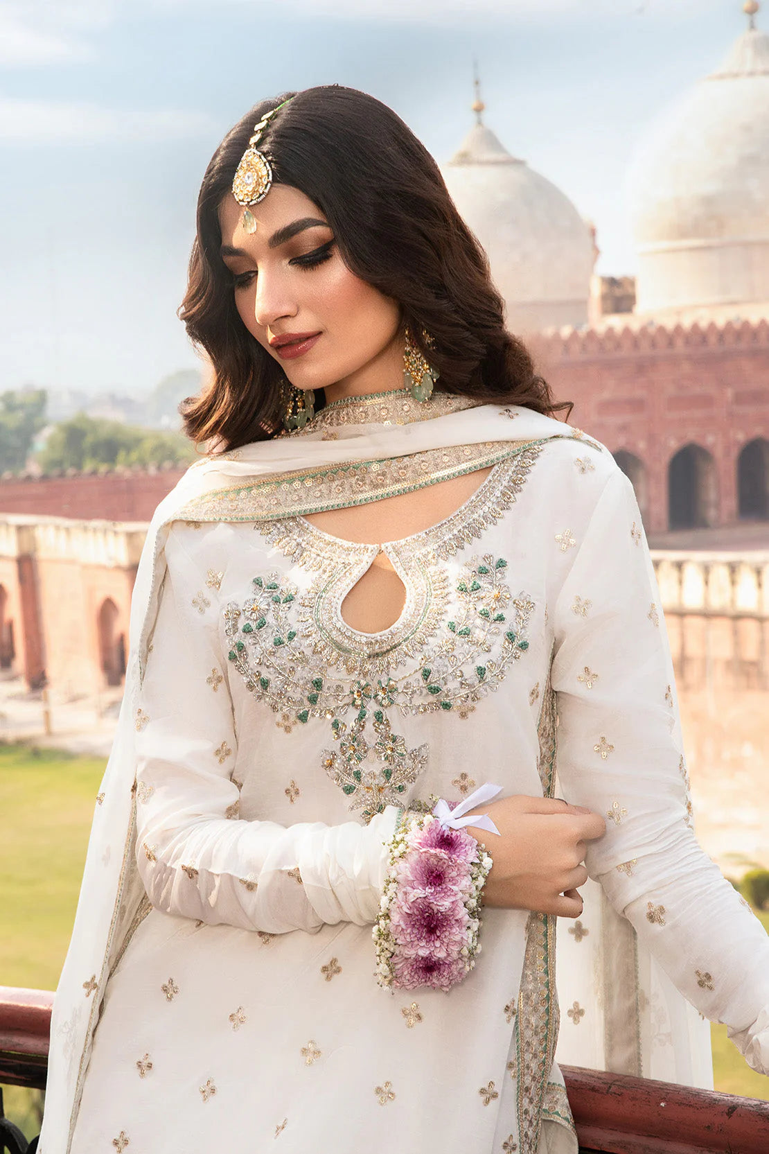 AZURE Heavy Embroidered Chiffon Fancy 3-Pcs