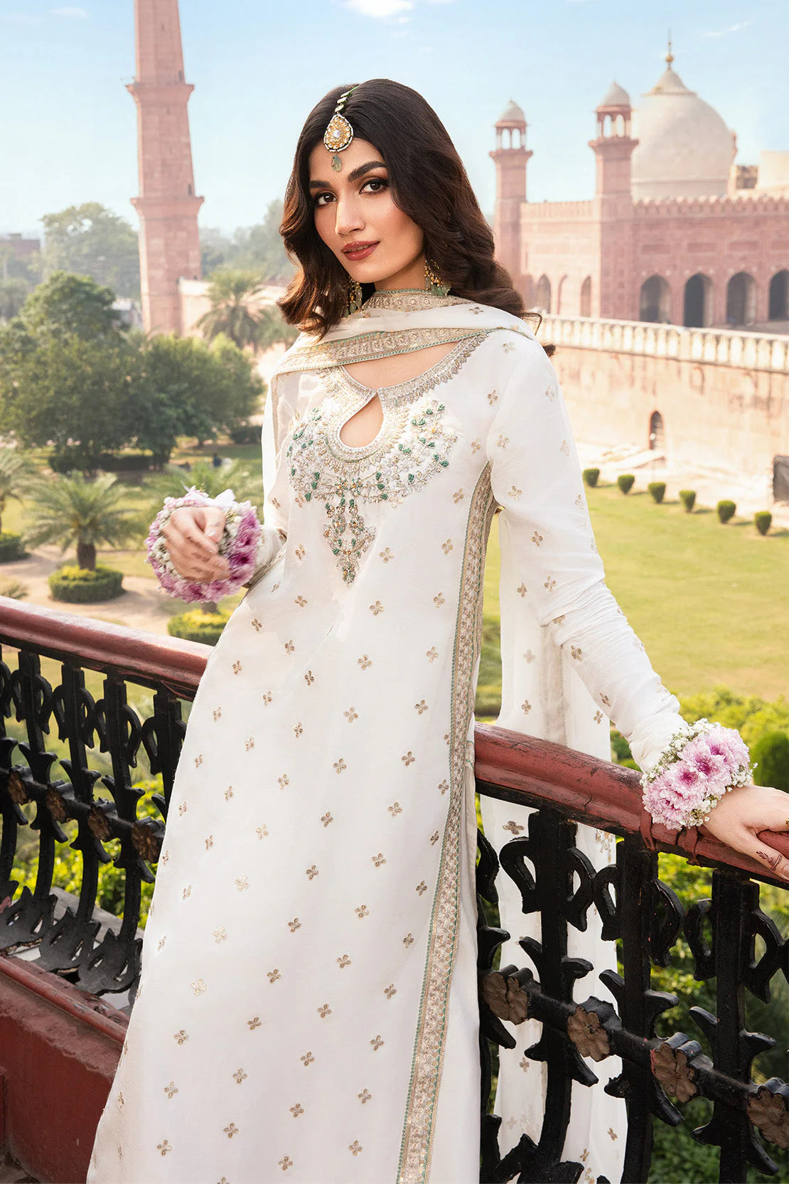 AZURE Heavy Embroidered Chiffon Fancy 3-Pcs
