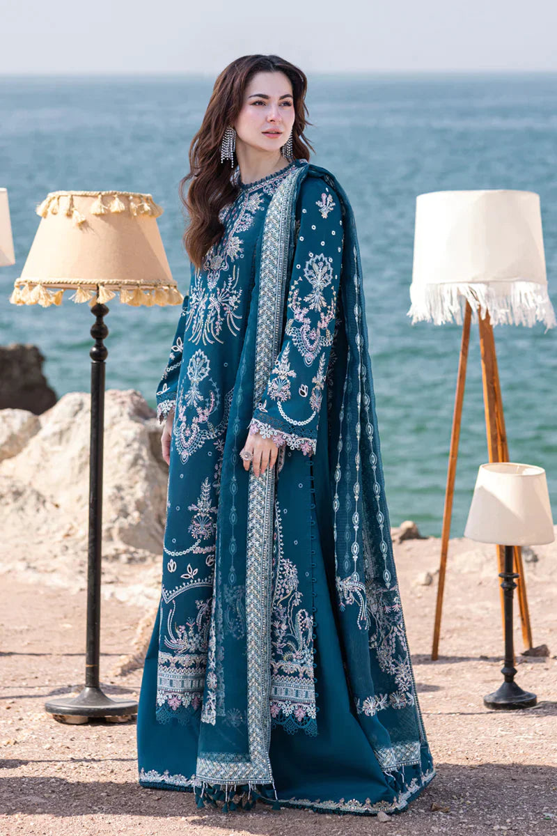 QALAMKAR Dhanak Heavy Embroidered 3-Pcs