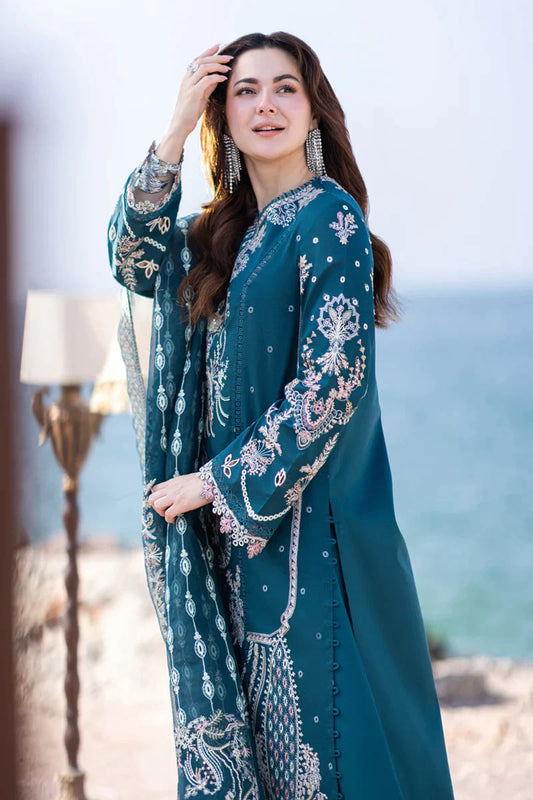QALAMKAR Dhanak Heavy Embroidered 3-Pcs