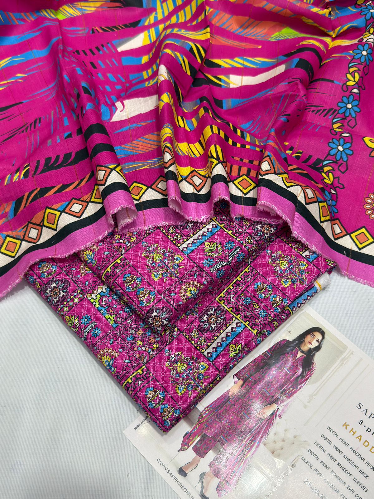 SAPPHIRE Premium Printed Khadar Vol 3-Pc Suit