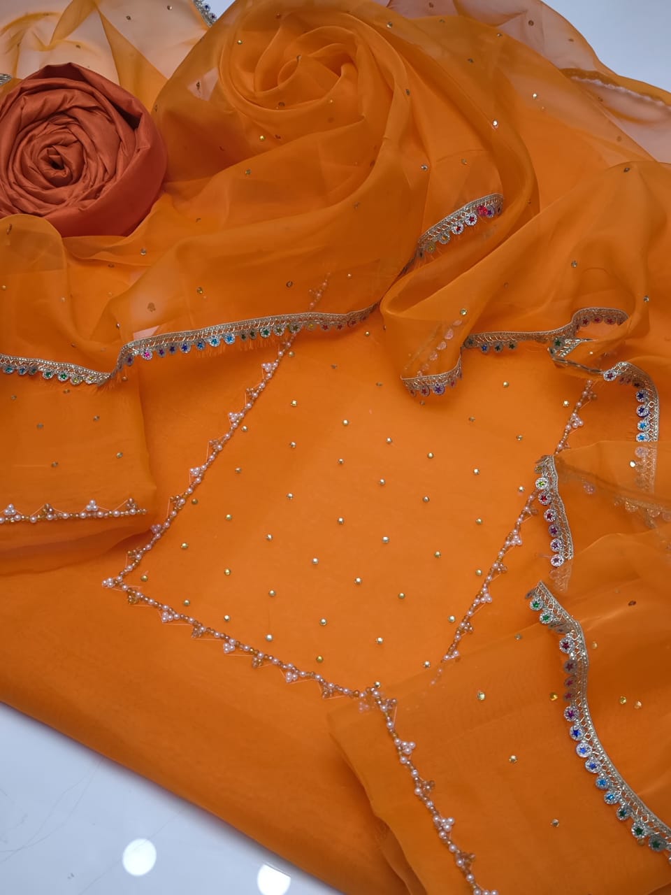 LULU SAR Organza Fancy Wear 3-Pc Sit