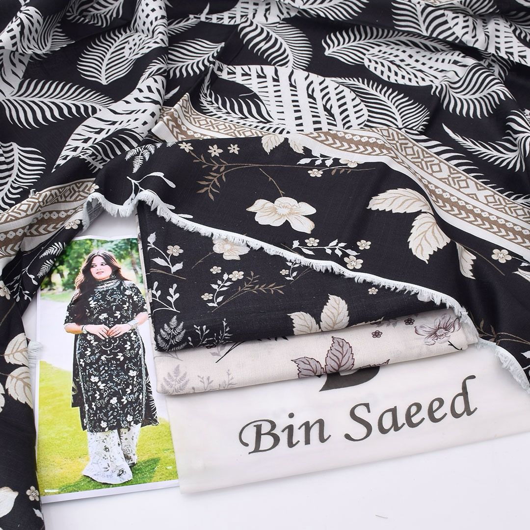BIN SAEED Stylish Digital Khaddar 3-Pc Suit