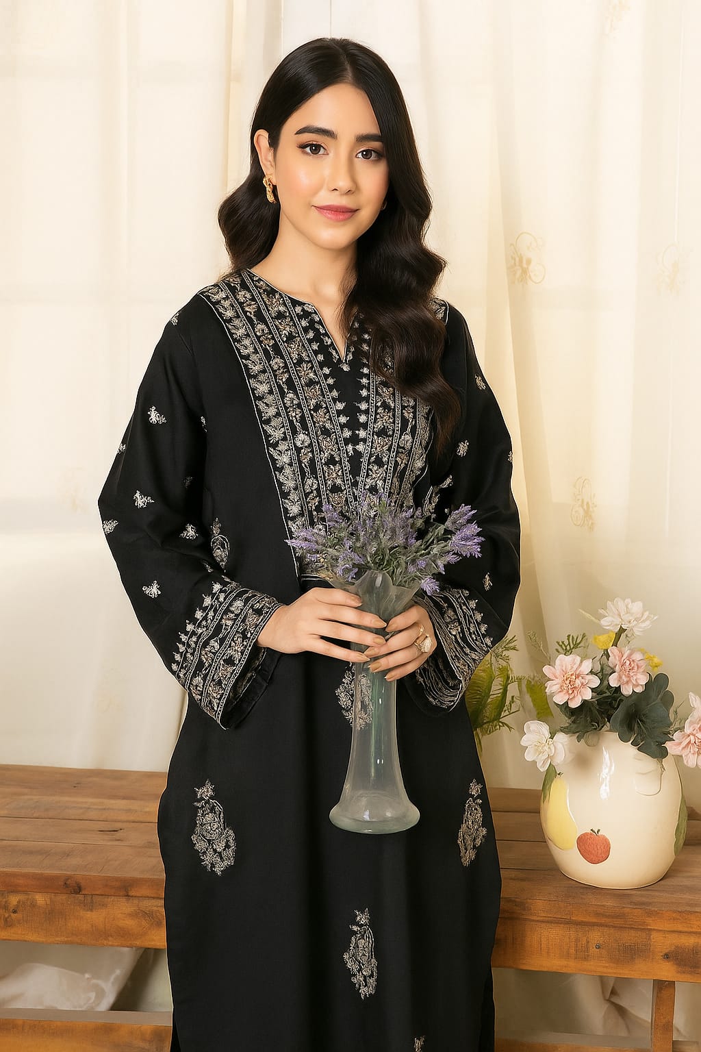 Luxury Embroidered Cotton 2-Pc Suit