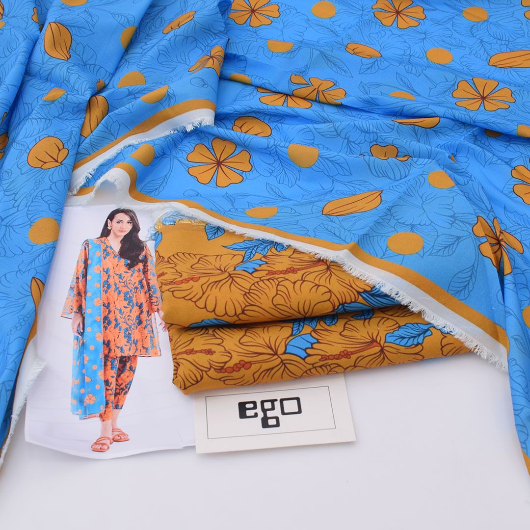 EGO Viscose Digital Printed 3-Pc Suit