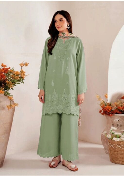 SAPPHIRE Embroidered Dhanak 3-Pc Suit