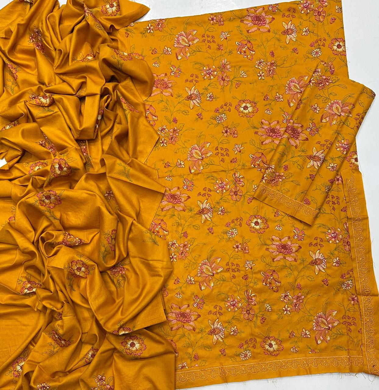 BAREEZE Dhanak Luxury Embroidered 3-Pcs