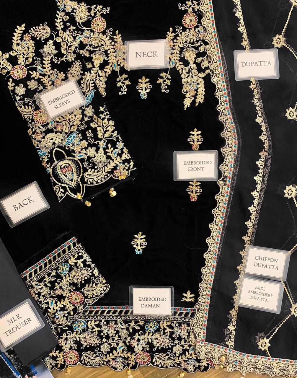 EMAAN ADEEL Satin Silk Wedding 3-Pcs