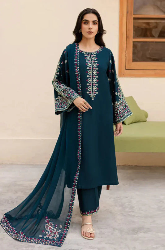 BATIK Embroidered Shirt with Chiffon Dupatta 3-Pcs