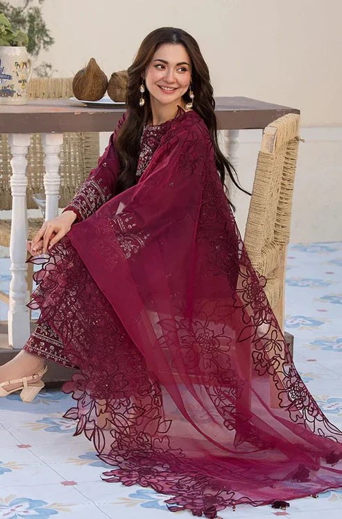 QALAMKAR Luxury Embroidered Dhanak 3-Pcs