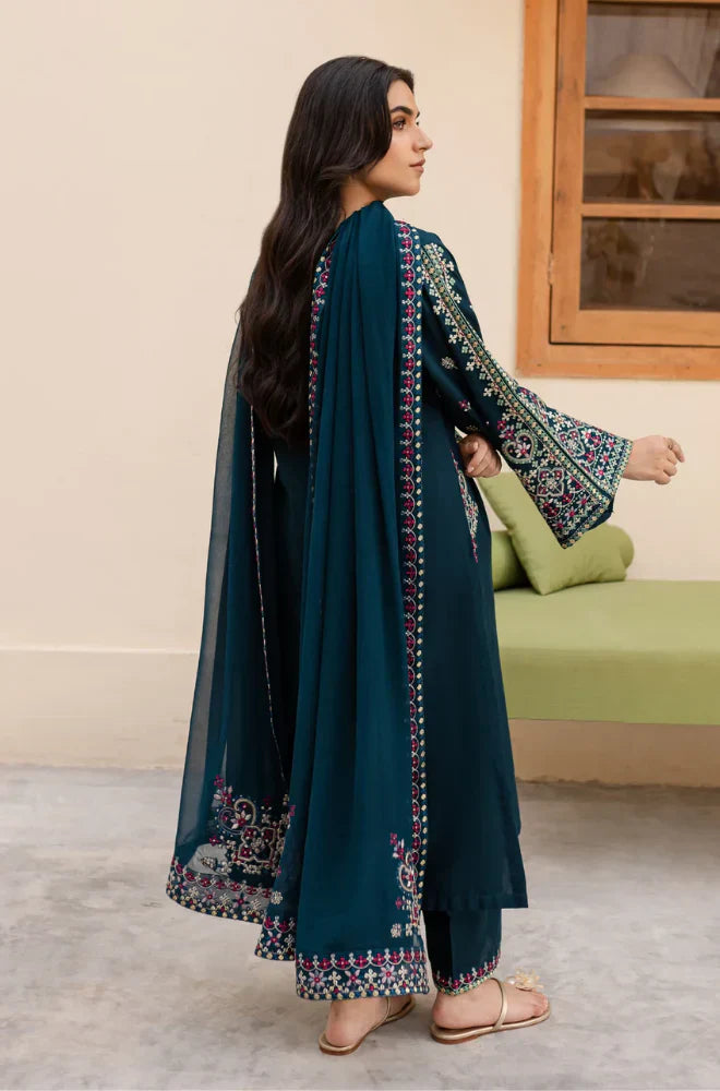 BATIK Embroidered Shirt with Chiffon Dupatta 3-Pcs