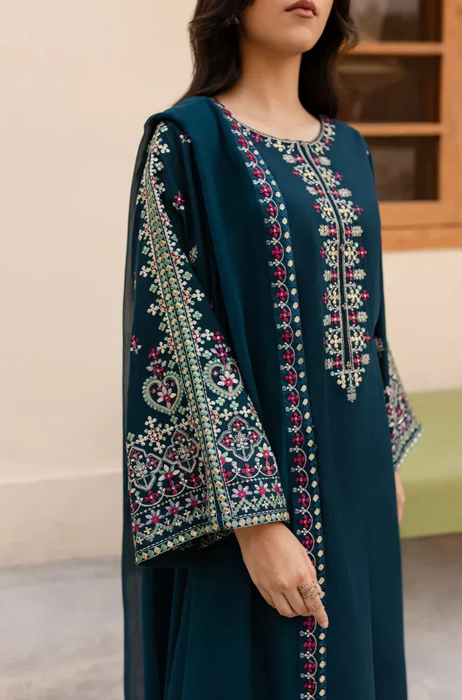 BATIK Embroidered Shirt with Chiffon Dupatta 3-Pcs
