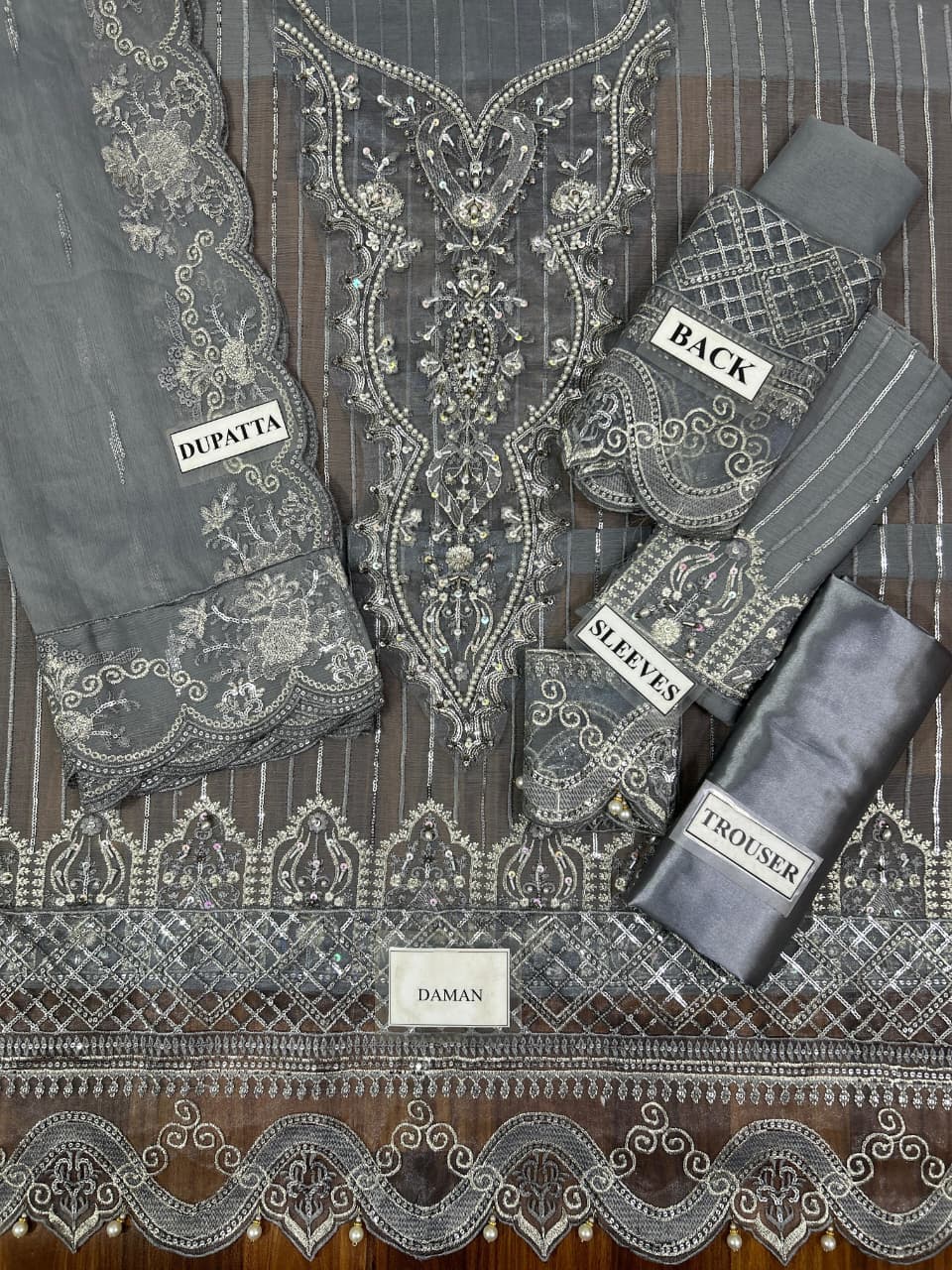 AFROZEH Luxury Chiffon Fancy 3-Pcs