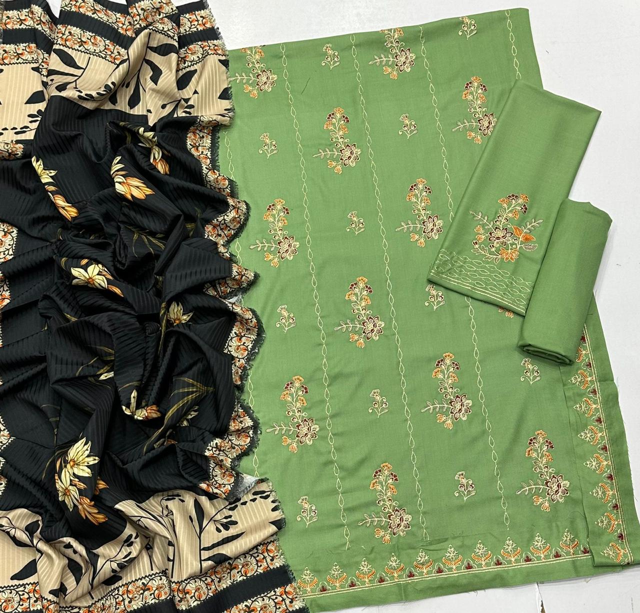URGE Dhanak Embroidered 3-Pc Suit