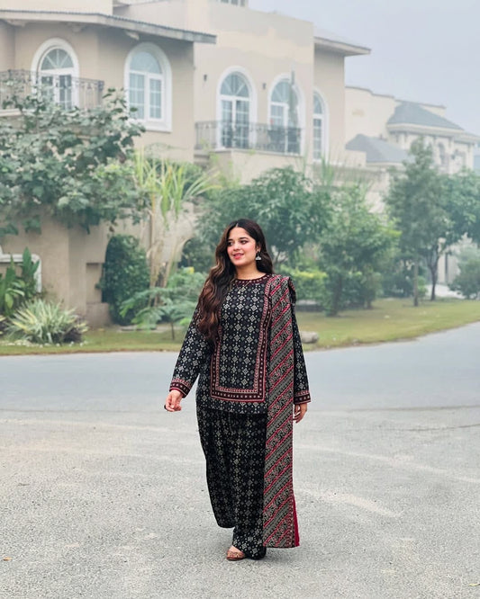 BIN SAEED Stylish Digital Khaddar 3-Pc Suit