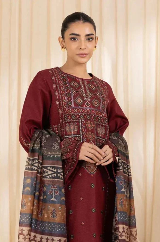 SAPPHIRE Premium Dhanak Embroidered 3-Pcs